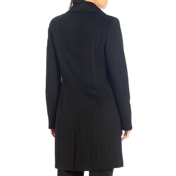Calvin Klein Single Breasted Cashmere Wool Blend Reefer Coat Black Size 6 $400 - Picture 15 of 15